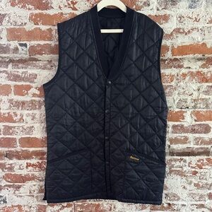 Vintage 1997 Barbour Liddesdale Quilted Waistcoat Men Small Black